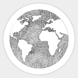 Globe - Earth - Hand drawn using dotwork Sticker